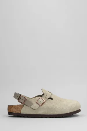 Tokio Slipper-Mule in taupe suede