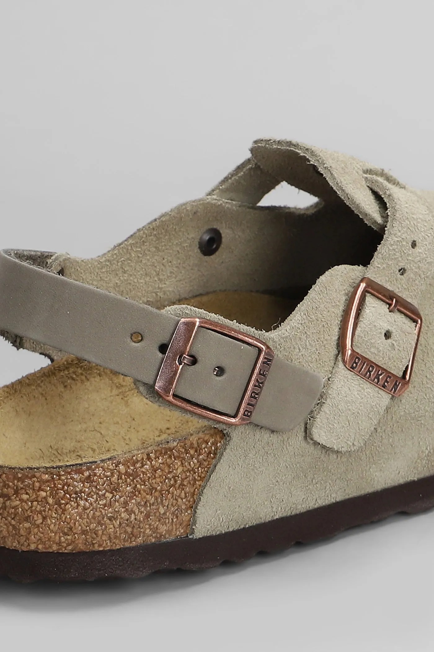 Tokio Slipper-Mule in taupe suede