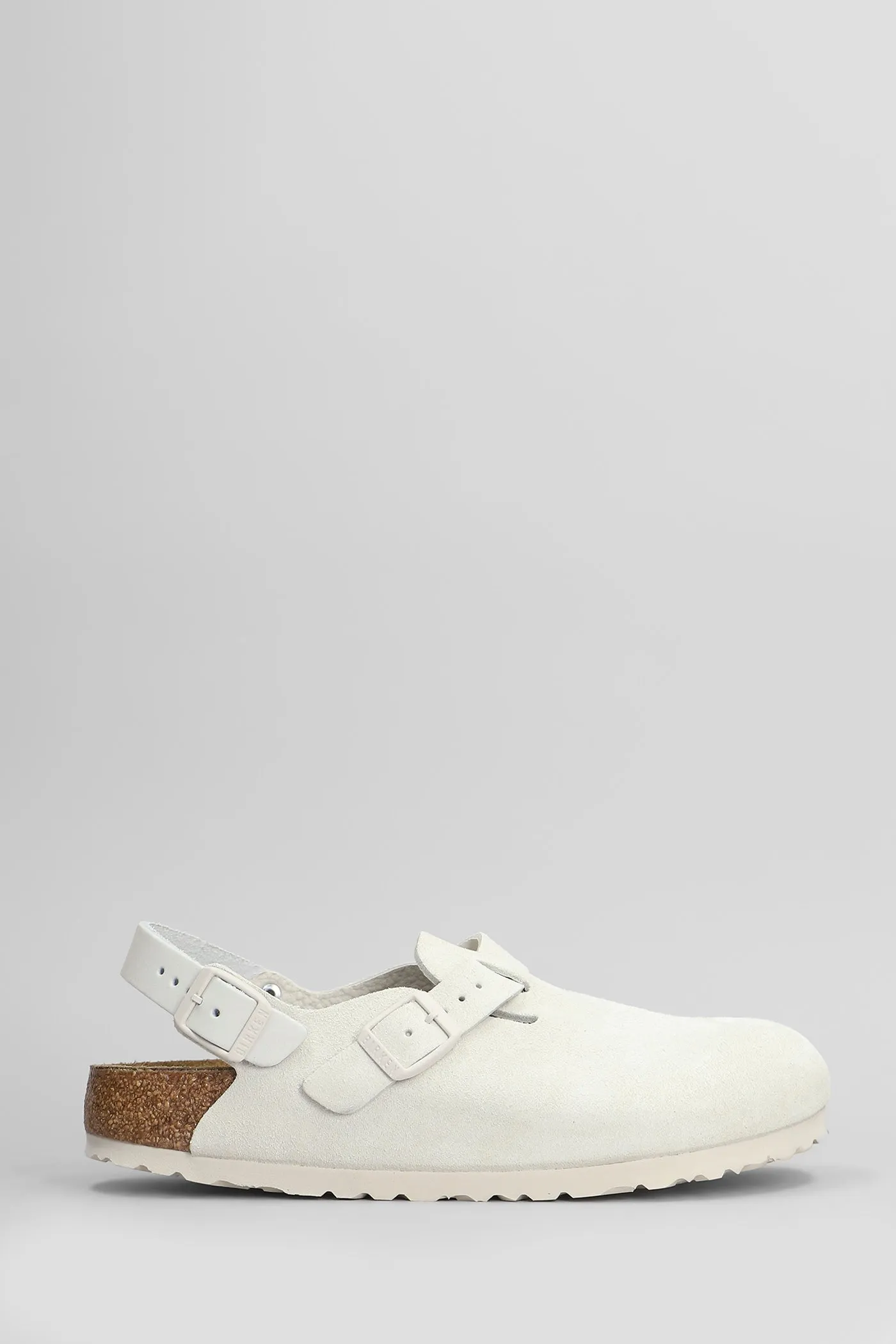 Tokio Slipper-Mule in white suede