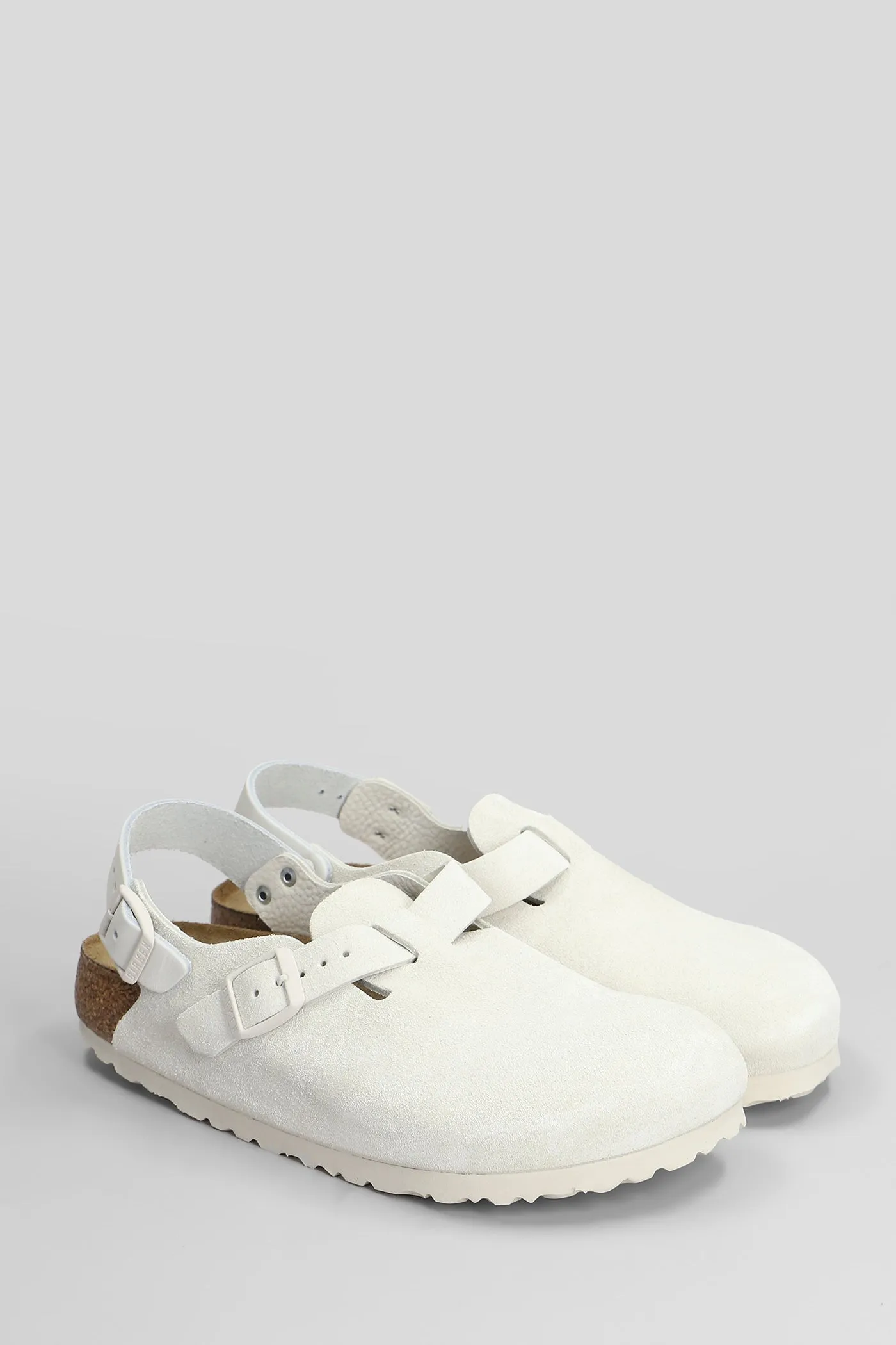 Tokio Slipper-Mule in white suede