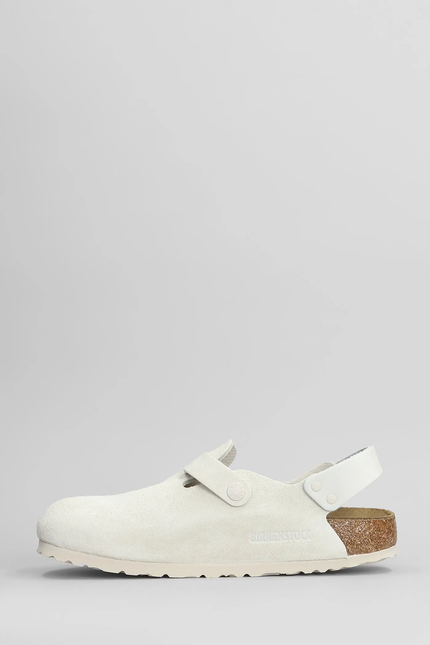 Tokio Slipper-Mule in white suede