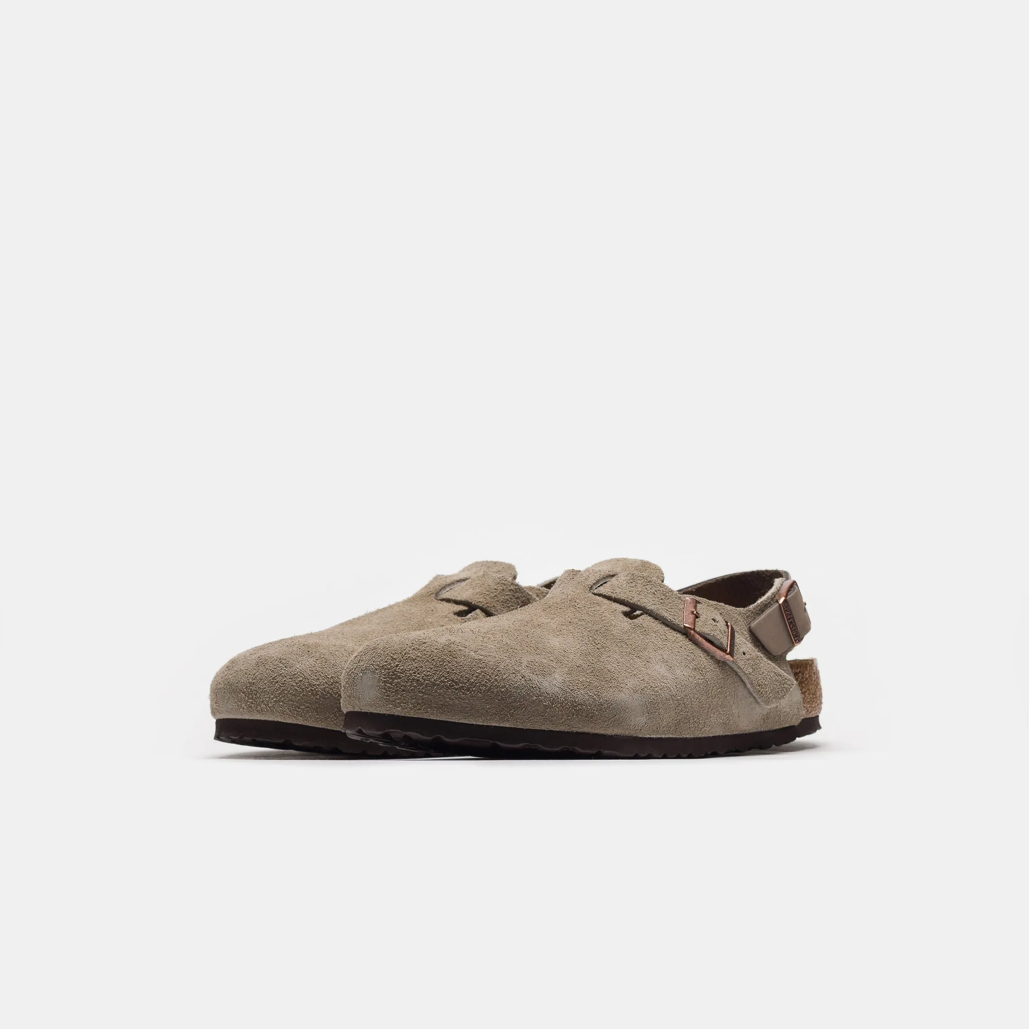 Tokio Suede Clog in Taupe