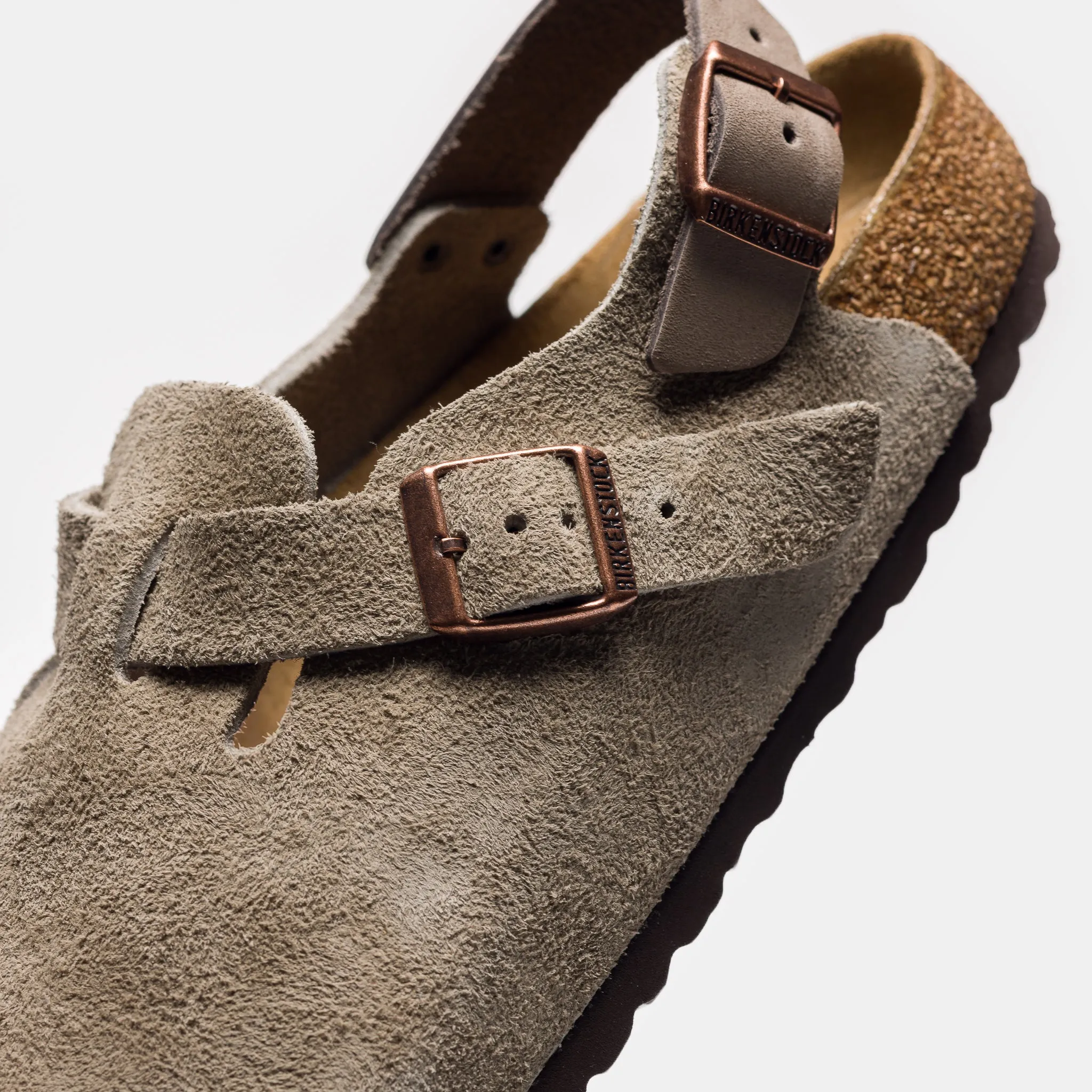 Tokio Suede Clog in Taupe