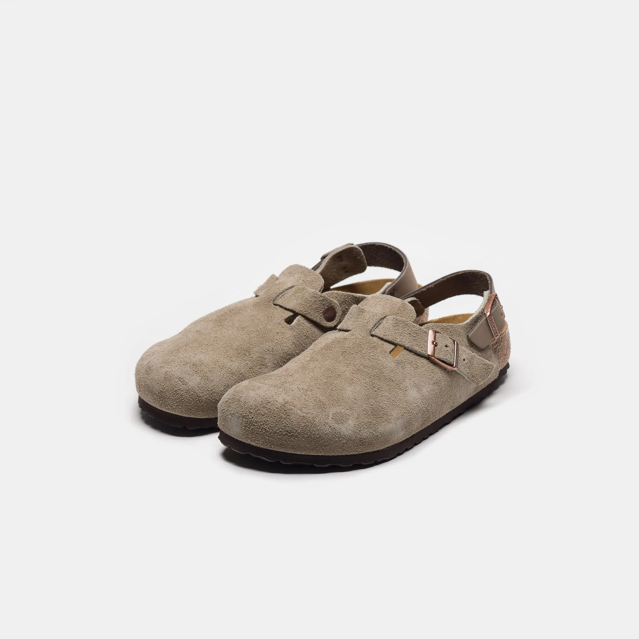 Tokio Suede Clog in Taupe