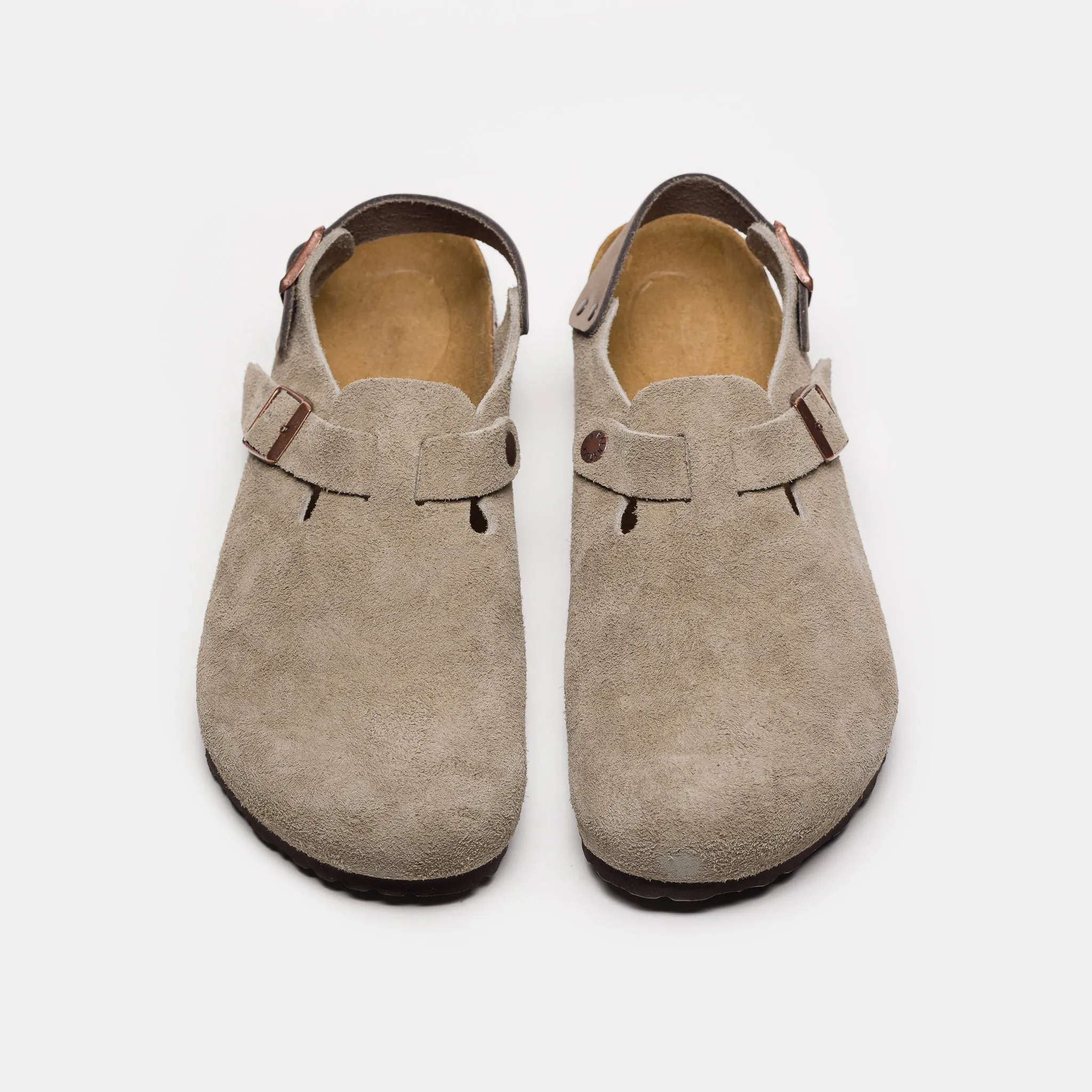 Tokio Suede Clog in Taupe
