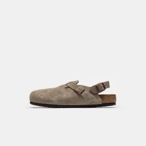 Tokio Suede Clog in Taupe
