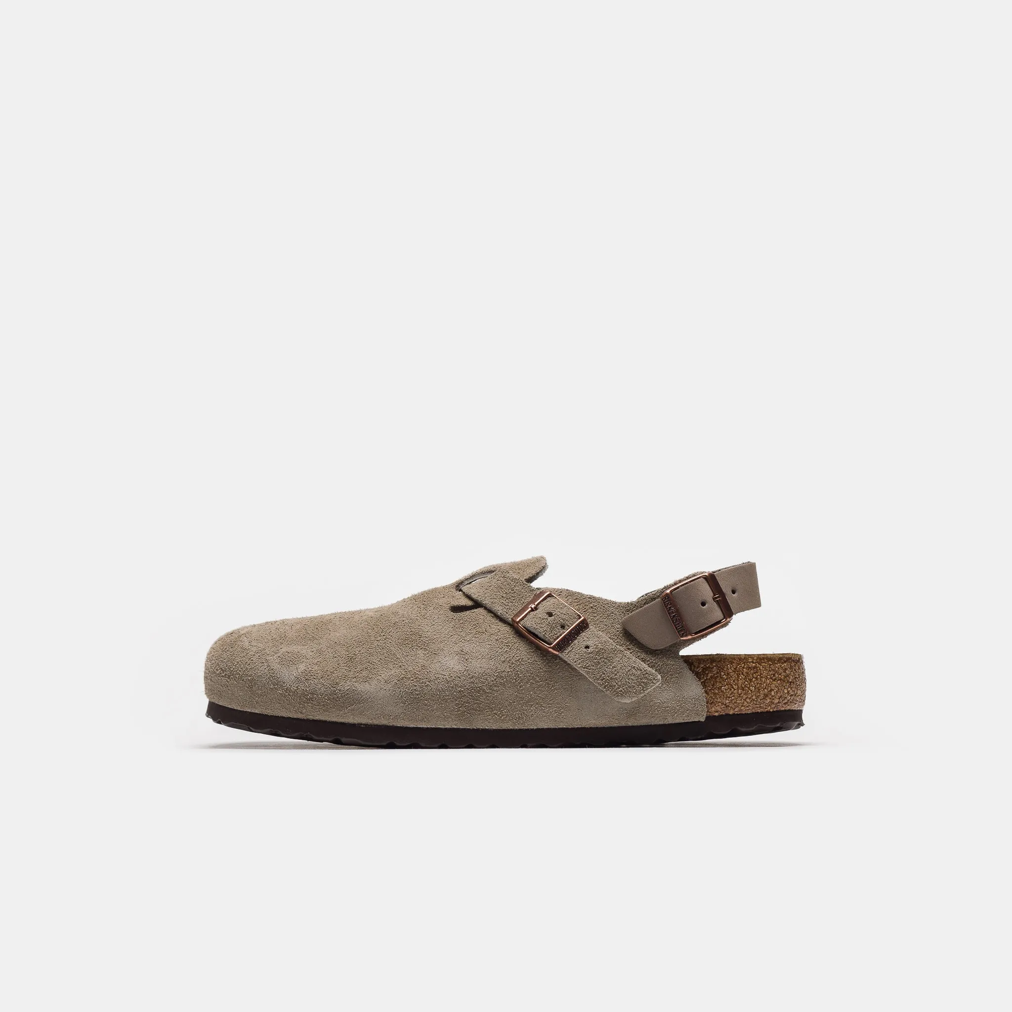 Tokio Suede Clog in Taupe