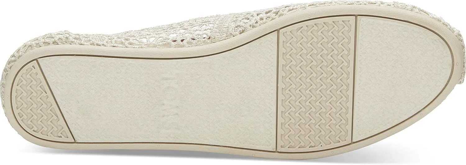 TOMS Women's 10007858 Natural Moroccan Crochet Alpargata Flat