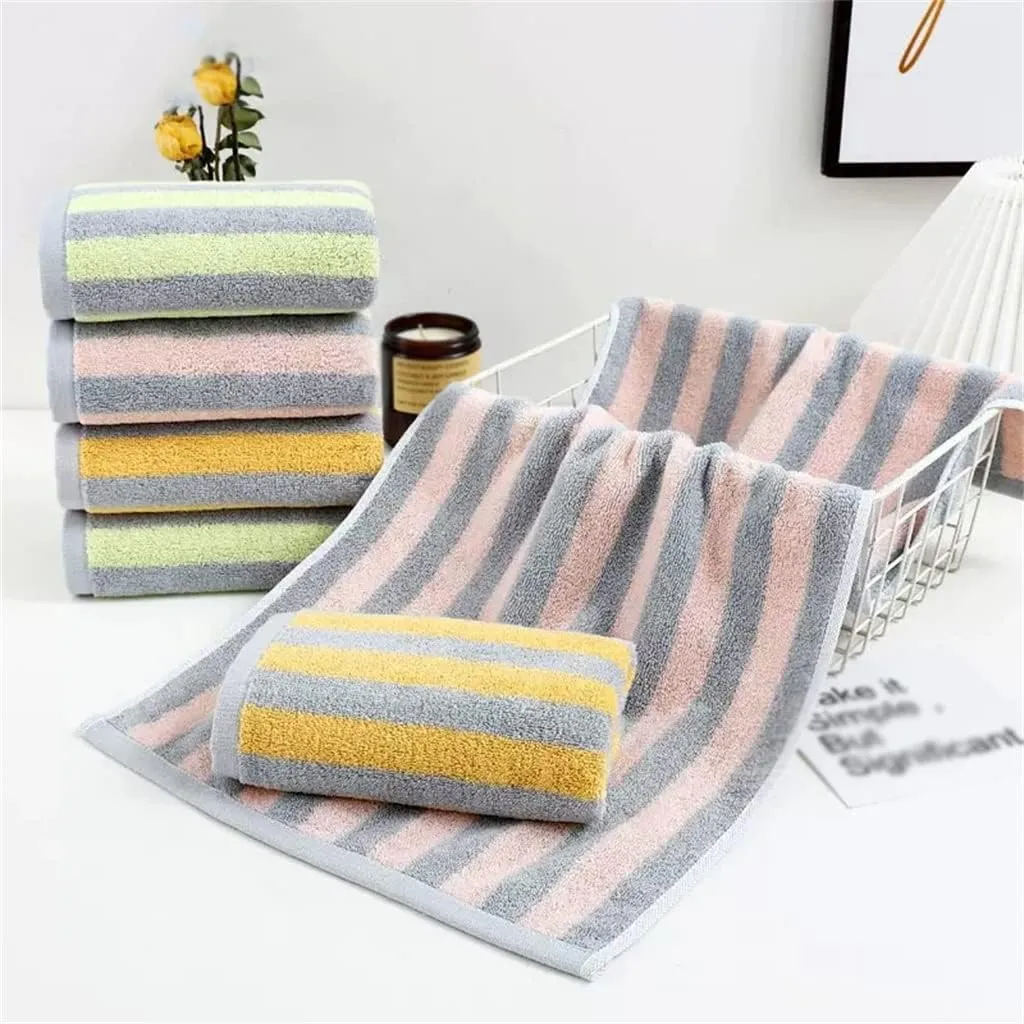 Towel Soft moistures Cotton Household Men and Women Wipe face Stripe Skin Towel not Easy to Lose Hair
