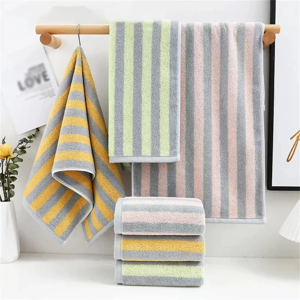 Towel Soft moistures Cotton Household Men and Women Wipe face Stripe Skin Towel not Easy to Lose Hair