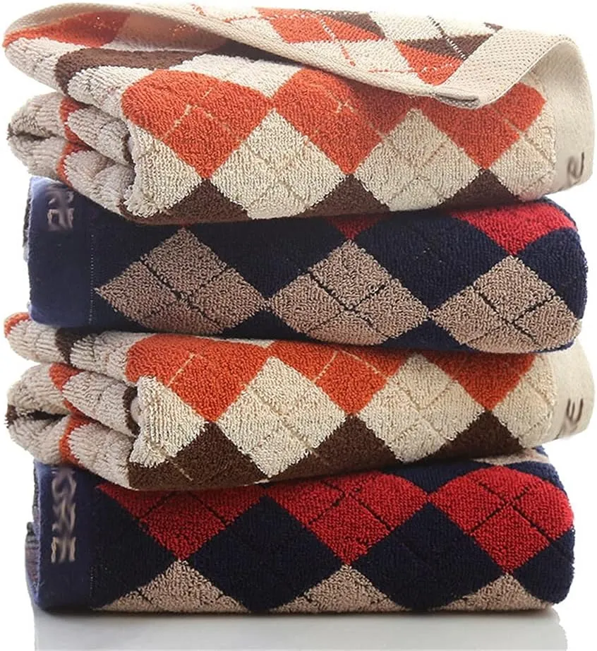 Towels Cotton Face Wash Household Men and Women Adults Thicken and Increase Soft and Absorbent(E)