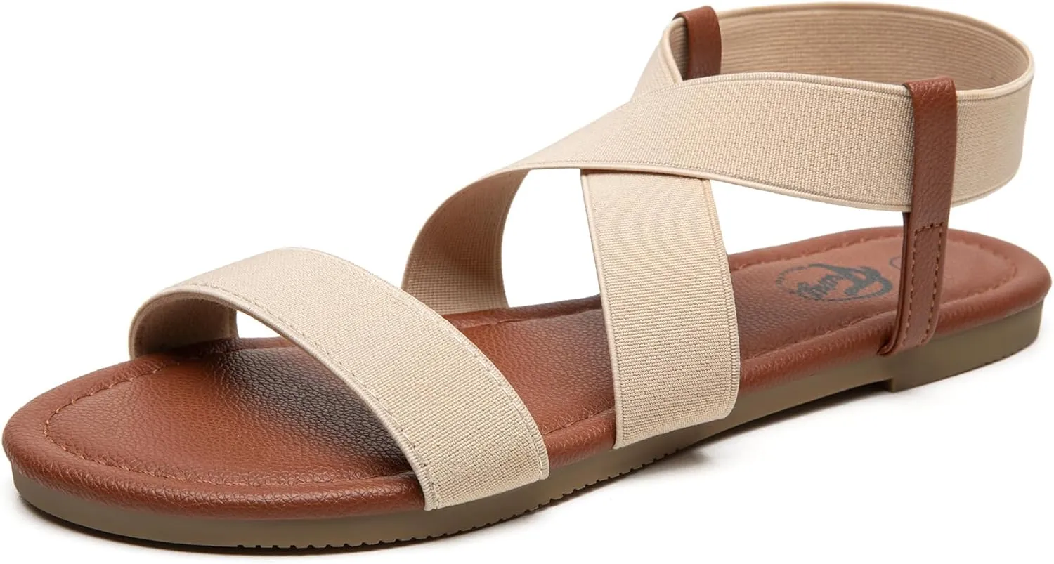 Trary Women's Dressy Summer Sandals, Elastic, Cute, Open Toe, Wide, Sandalias Para Mujer