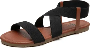 Trary Women's Dressy Summer Sandals, Elastic, Cute, Open Toe, Wide, Sandalias Para Mujer