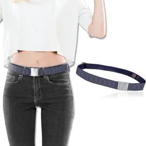 Truth Elastic Belts for Women & Men, No Show Flat Buckle KARMA Belts, Invisible Stretch Belts for Jeans, Pants and Plus Sizes