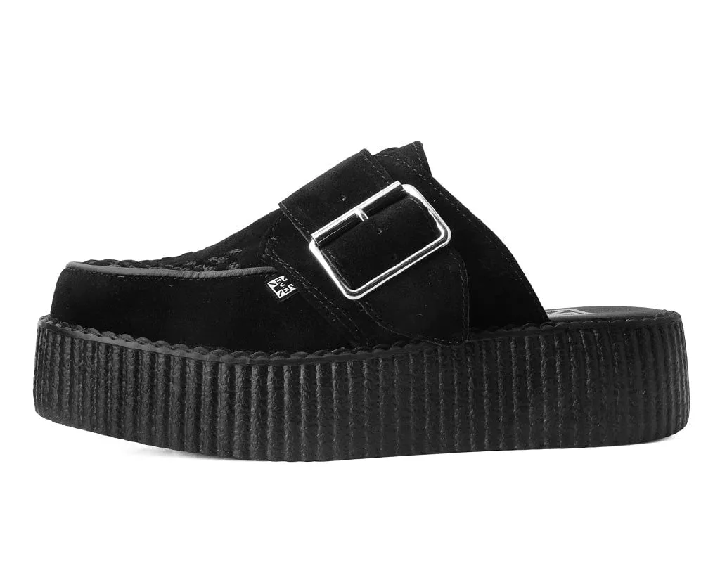 TUK-V3177L-Black Suede Creeper Mule
