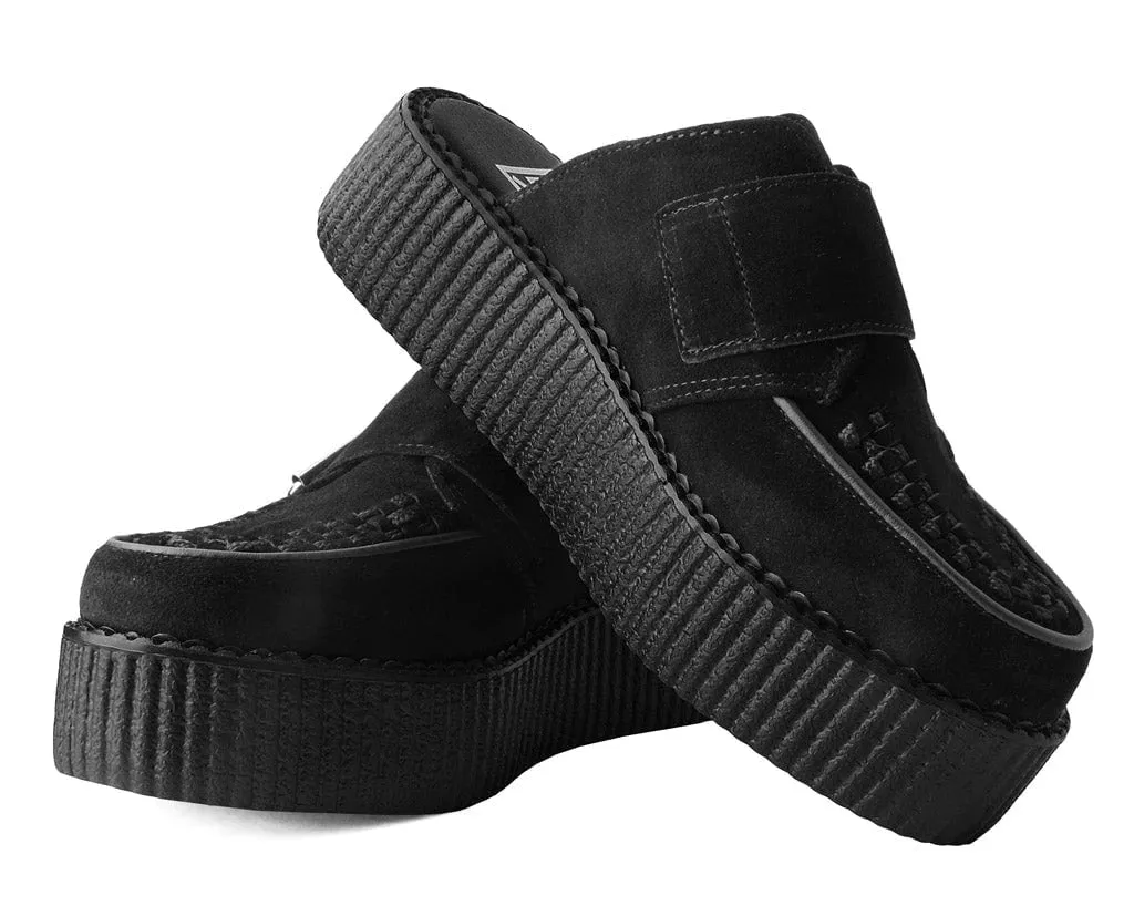 TUK-V3177L-Black Suede Creeper Mule