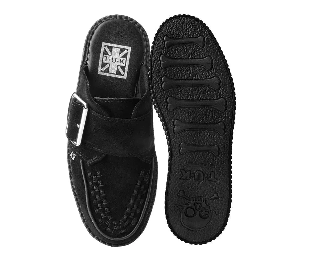 TUK-V3177L-Black Suede Creeper Mule