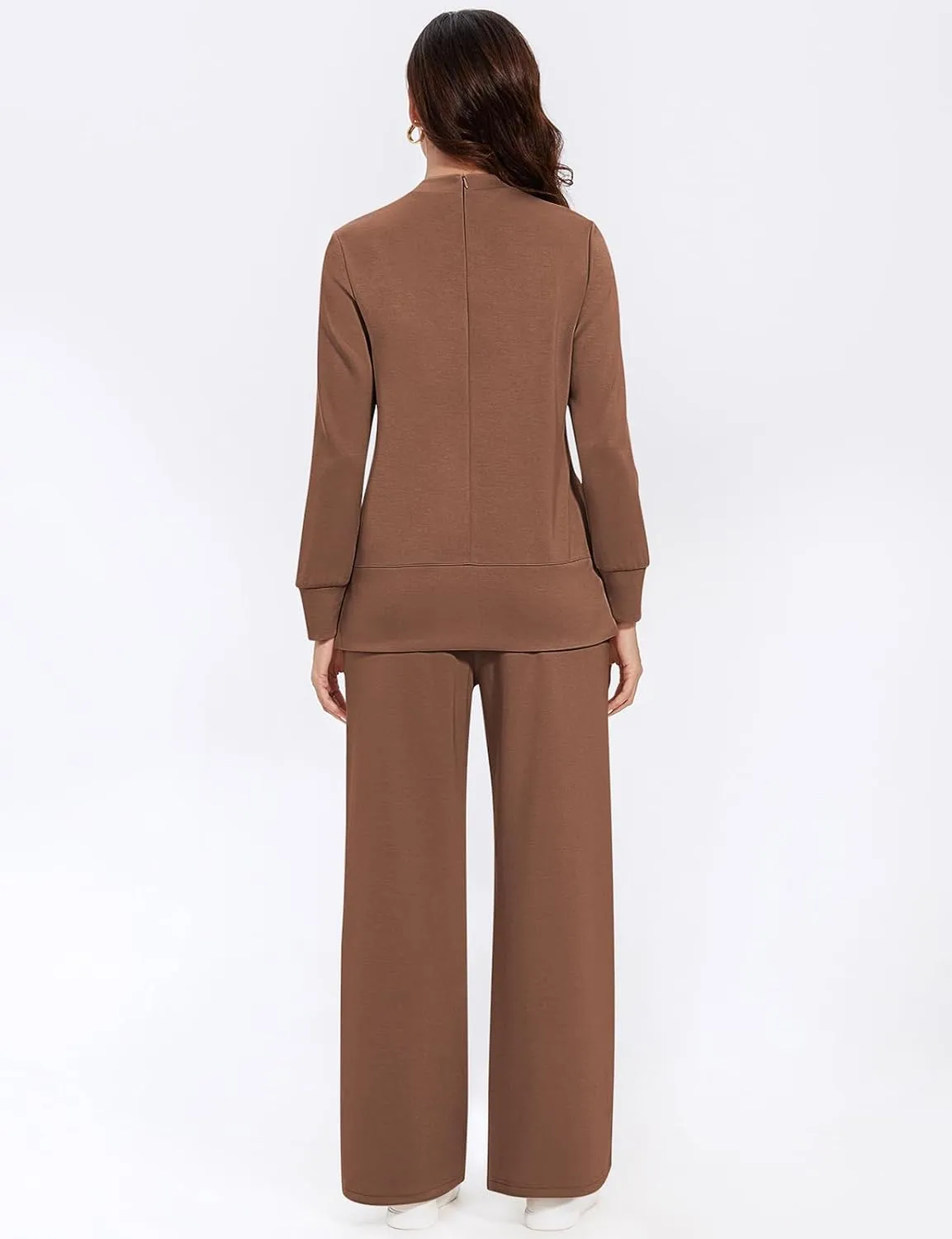 UEU Women's 2 Piece Outfits Lounge Sets Fall Long Sleeve Sweatsuits Wide Leg Pants Travel Casual Matching Tracksuit Clothes