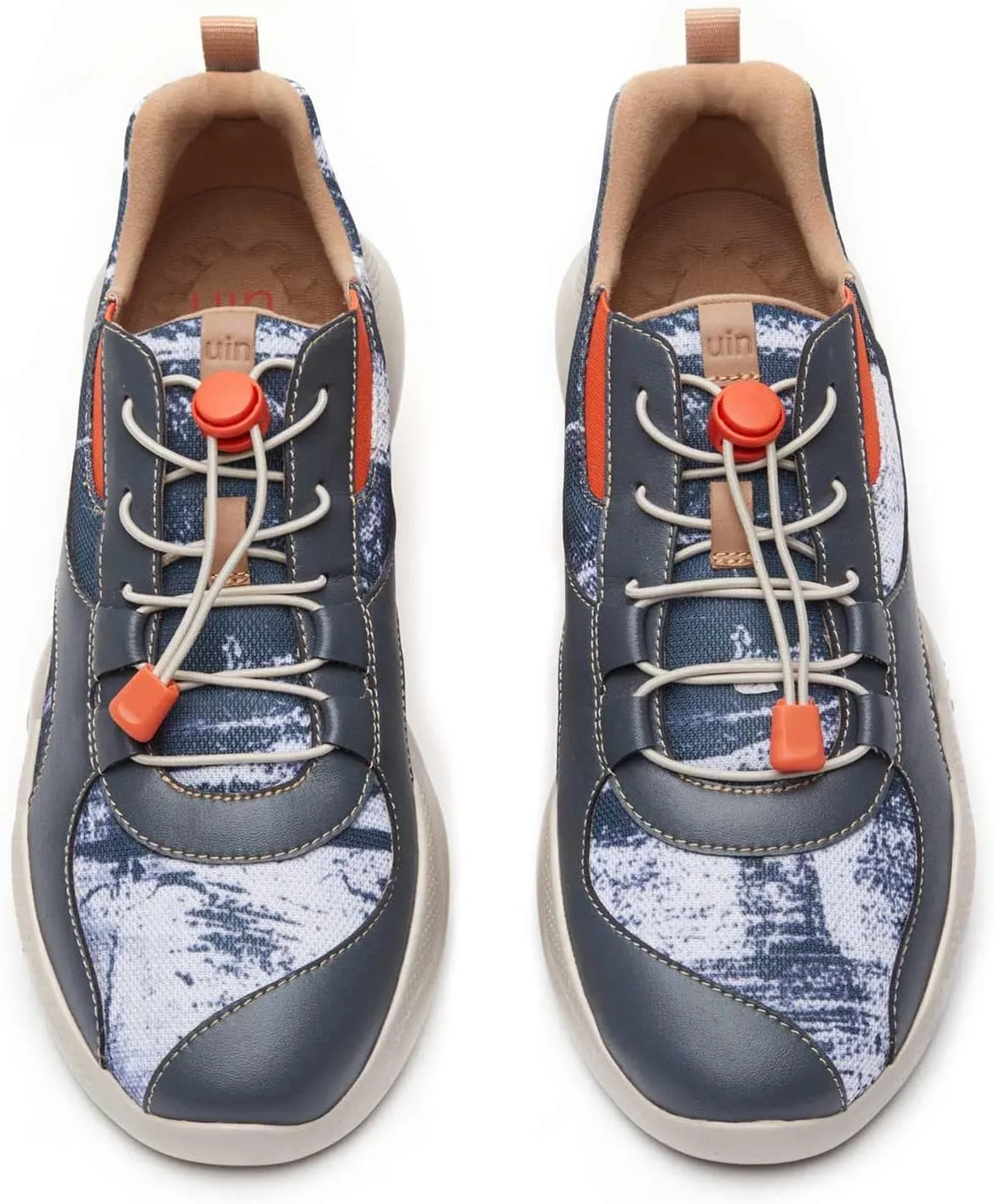 UIN Men's Fashion Sneakers Walking Casual Slip Ons Microfiber Comfortable Lightweight Art Painted Athletic Travel Shoes Mijas
