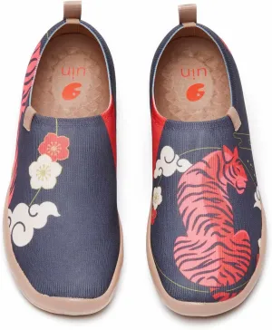 UIN Men's Flats Canvas Lightweight Sneakers Slip Ons Walking Casual Elephant Art Painted Travel Holiday Shoes Witty Chic (10)