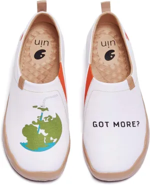 UIN Men's Walking Travel Shoes Slip On Canvas Casual Loafers Lightweight Comfort Art Painted Fashion Sneaker Got More (7.5)