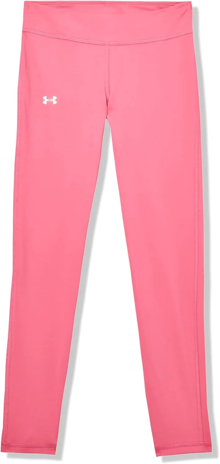 Under Armour Girls Motion Solid Crop Leggings, (672) Super Pink / / White, Medium