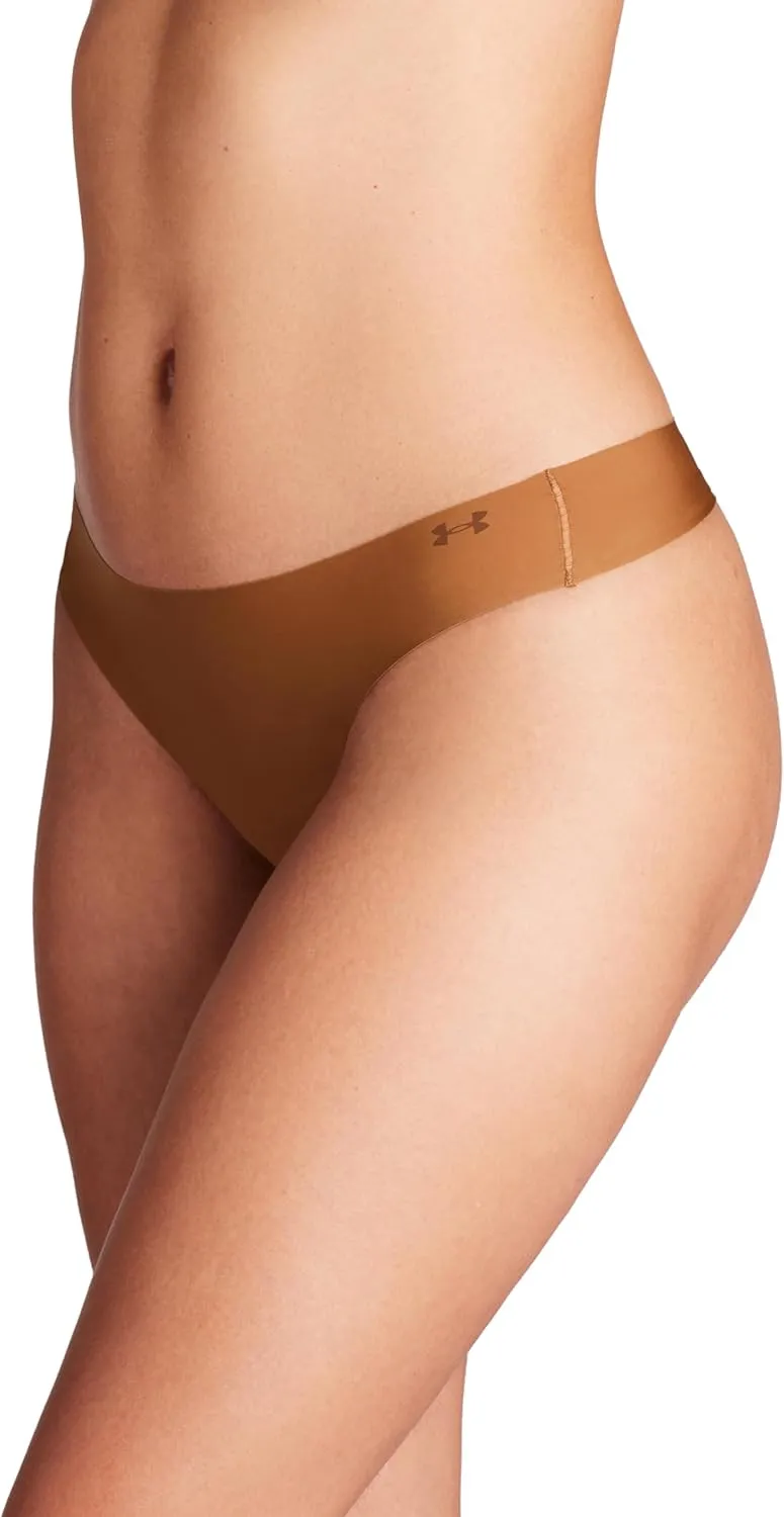 Under Armour Women's 3-pack Pure Stretch No Show Thong Underwear, All-day Comfort & Ultra-soft Fit