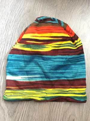 Unisex Yellow/Turquoise Stripe Soft Beanie
