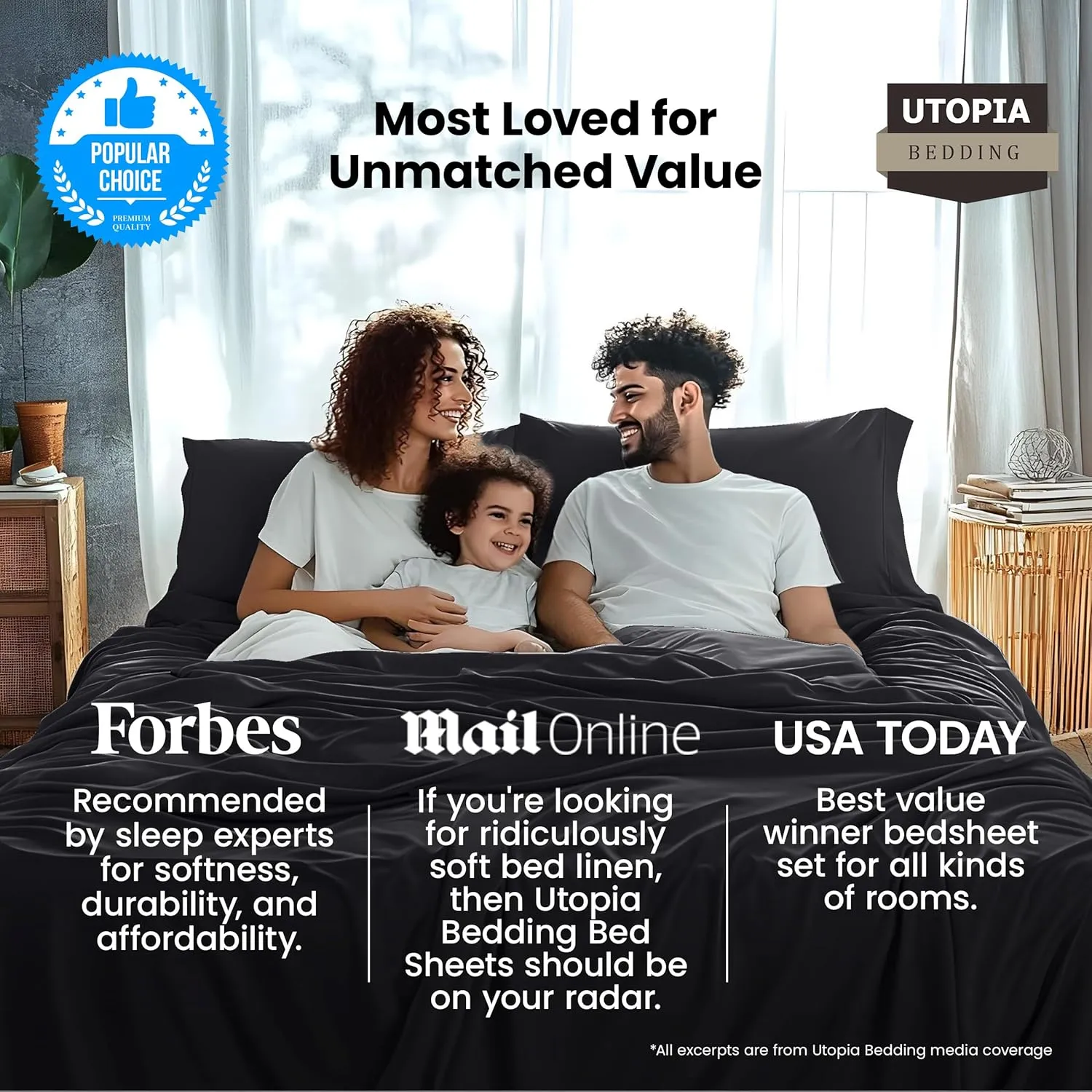 Utopia Bedding Full Sheet Set – 4 Piece Bed Sheets for Full Size Bed, Soft and Breathable Microfiber, Includes 1 Fitted Sheet, 1 Flat Sheet and 2 Pillowcases (Black)