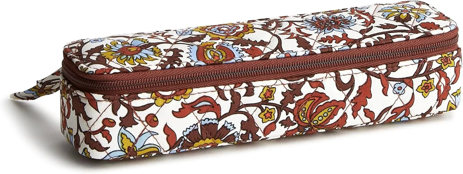 Vera Bradley Women's Premium Cotton Travel Pill Case, Marrakesh Vines Cream, One Size