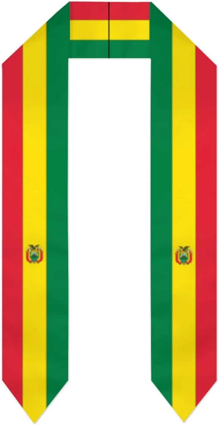 Vintage Flag Graduation Stole Scarf Shawl Sash for Abroad Student International Study Class of 2024