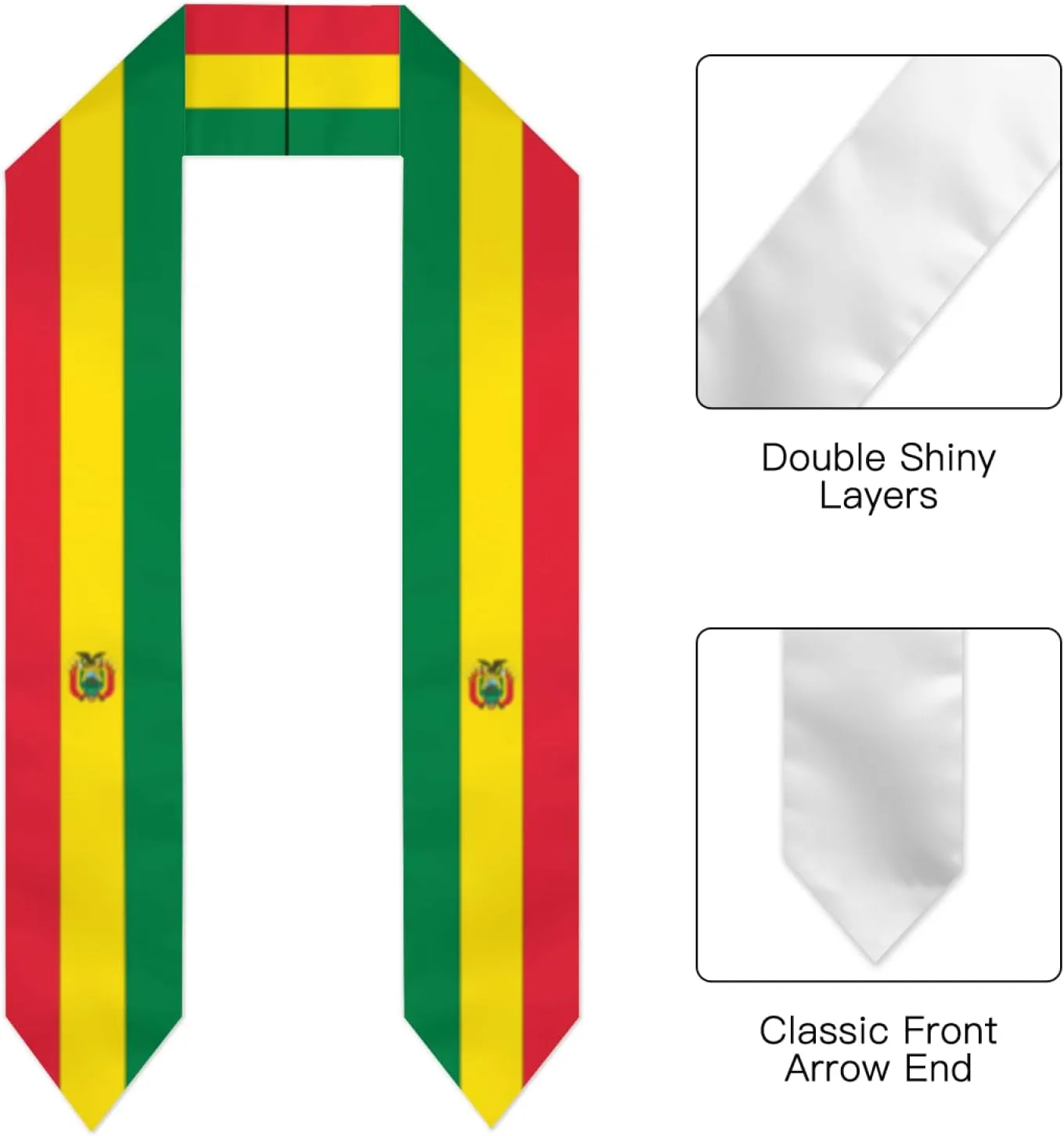 Vintage Flag Graduation Stole Scarf Shawl Sash for Abroad Student International Study Class of 2024