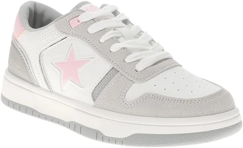 Vintage Havana Womens Fresh Lace Up Sneakers Shoes Casual - Grey, Pink, White