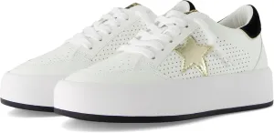 Vintage Havana Womens Ream Metallic Lace Up Platform Sneakers Shoes Casual - White