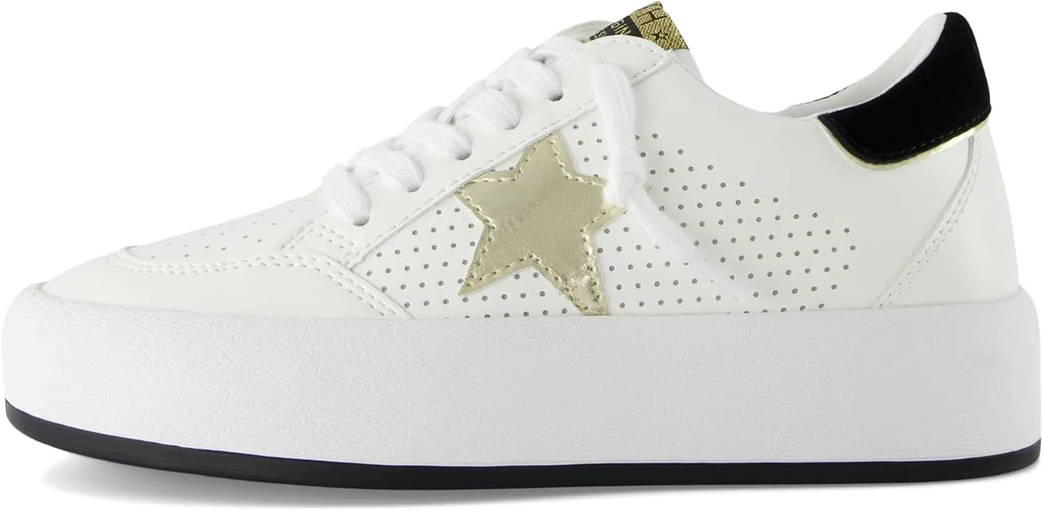Vintage Havana Womens Ream Metallic Lace Up Platform Sneakers Shoes Casual - White