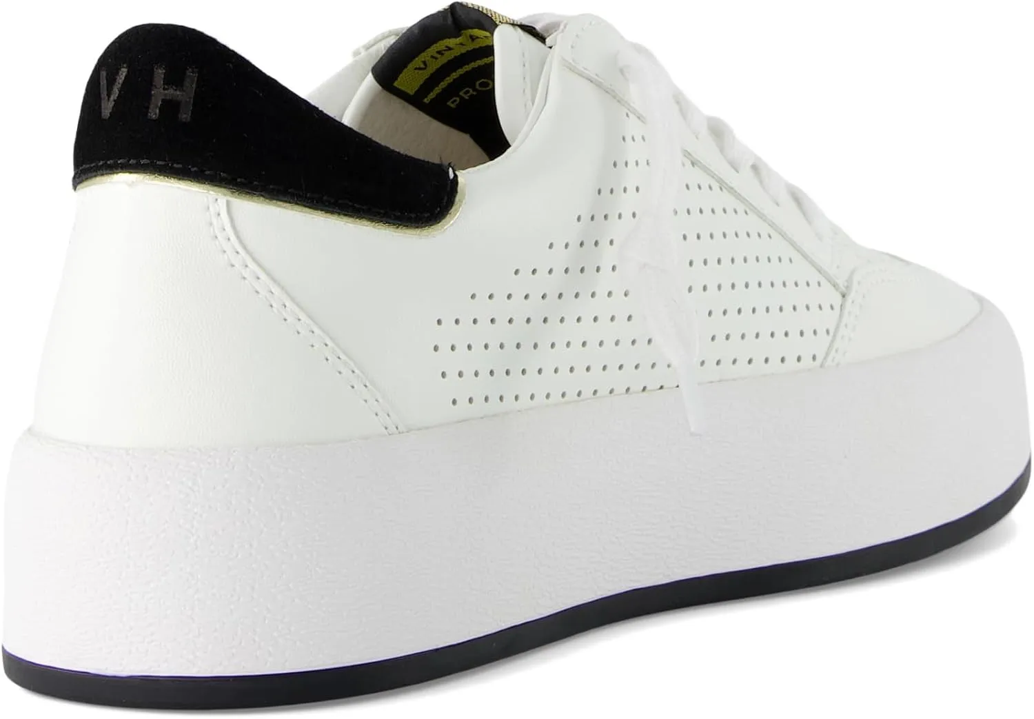 Vintage Havana Womens Ream Metallic Lace Up Platform Sneakers Shoes Casual - White