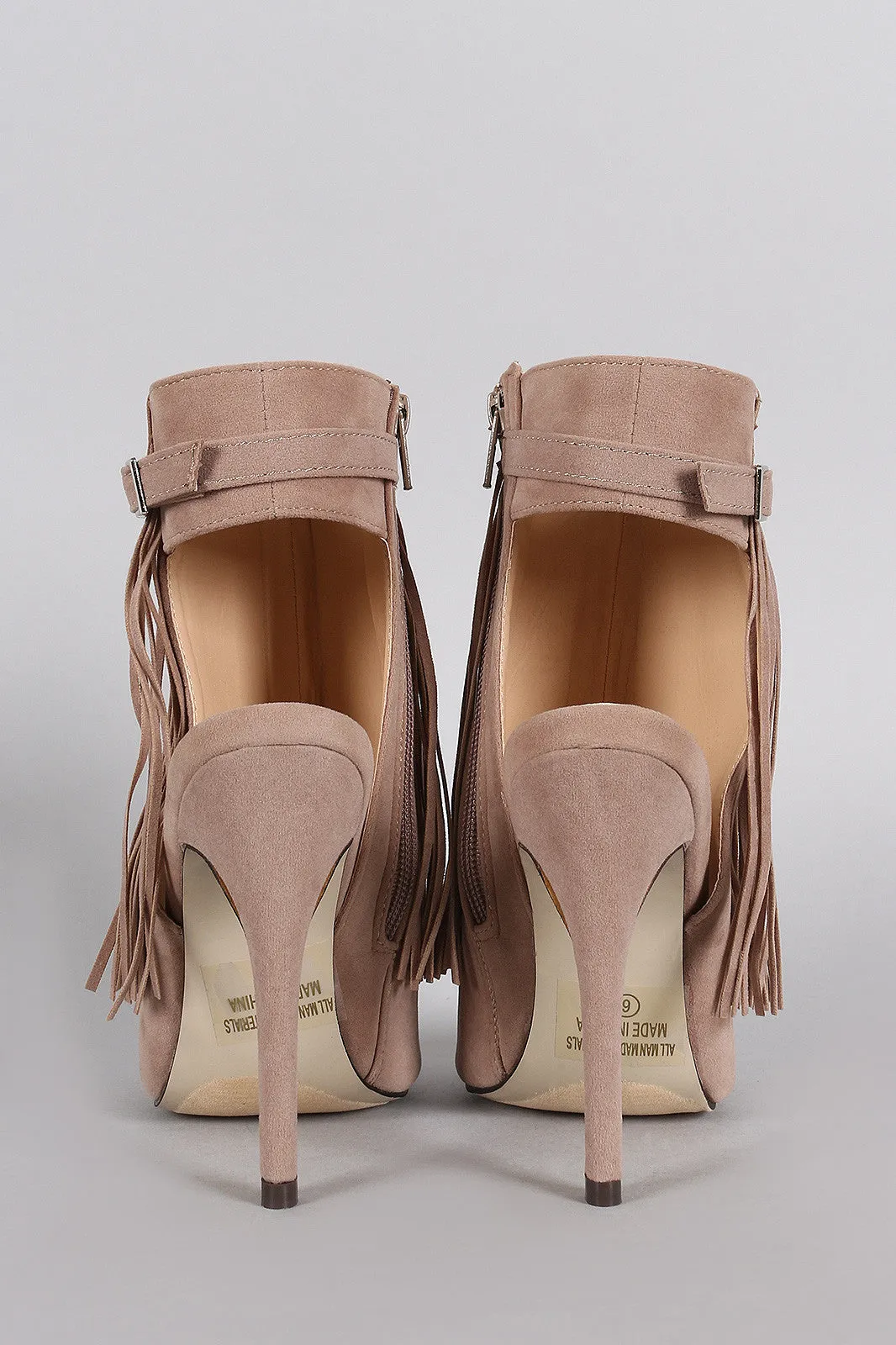 Voice-activated Stiletto Fairly priced Toe Peep Mule Fringe