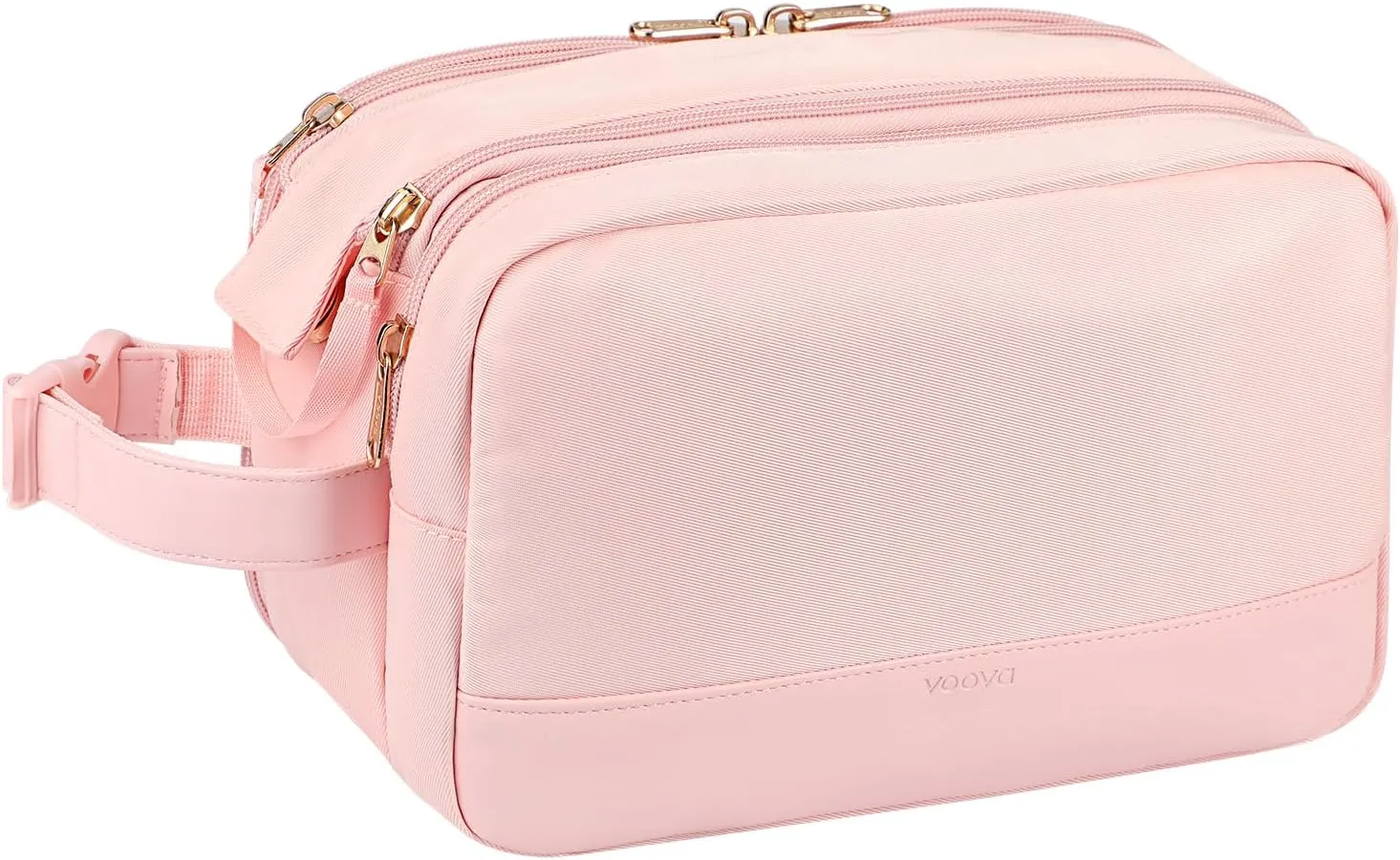 Voova Travel Toiletry Bag for Women, Hanging Dopp Kit Water Resistant Shaving Bag for Toiletries Accessories, Small Makeup Organizer Case for Traveling Essentials, Bathroom, Cosmetics, Pink