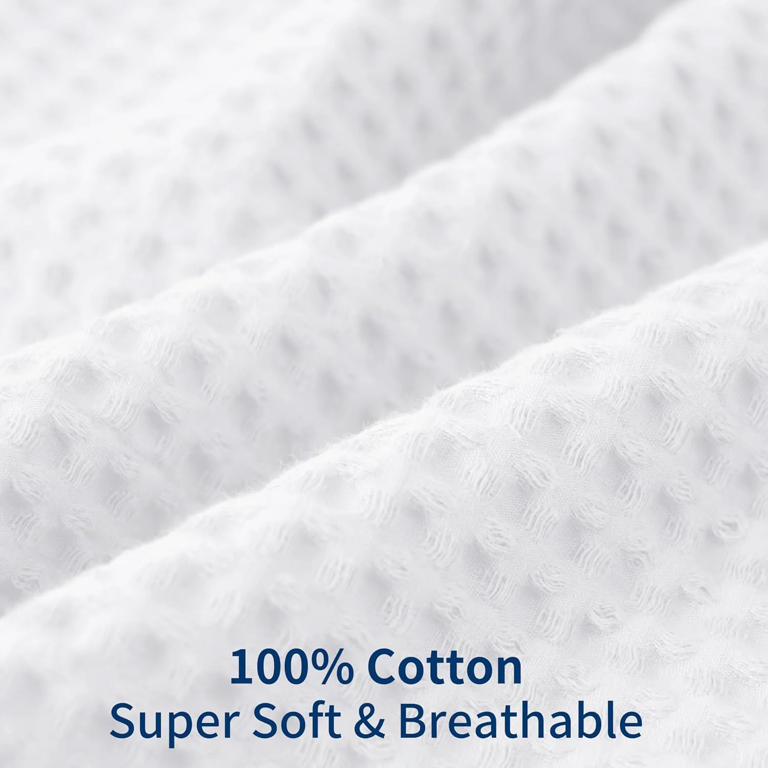 Waffle Weave Pillowcases King Size 2 Pack, 100% Egyptian Cotton 600 Thread Count, Ultra Soft Pillow Shams with Envelope Closure, Breathable Skin-Friendly Pillow Case, White, 20x36 Inches
