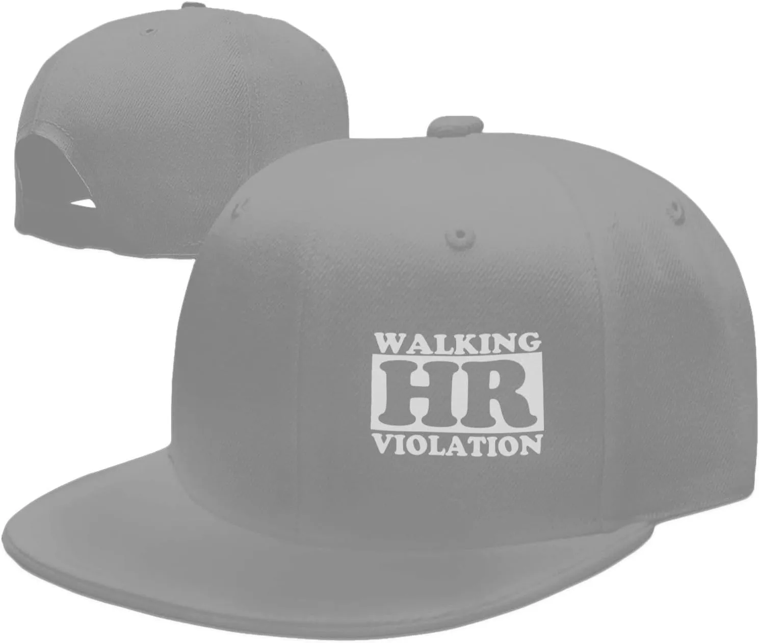 Walking Hr Violation Flat Brim Baseball Cap,Classic Snapback Hats Adjustable Trucker Hat for Men & Women,Black