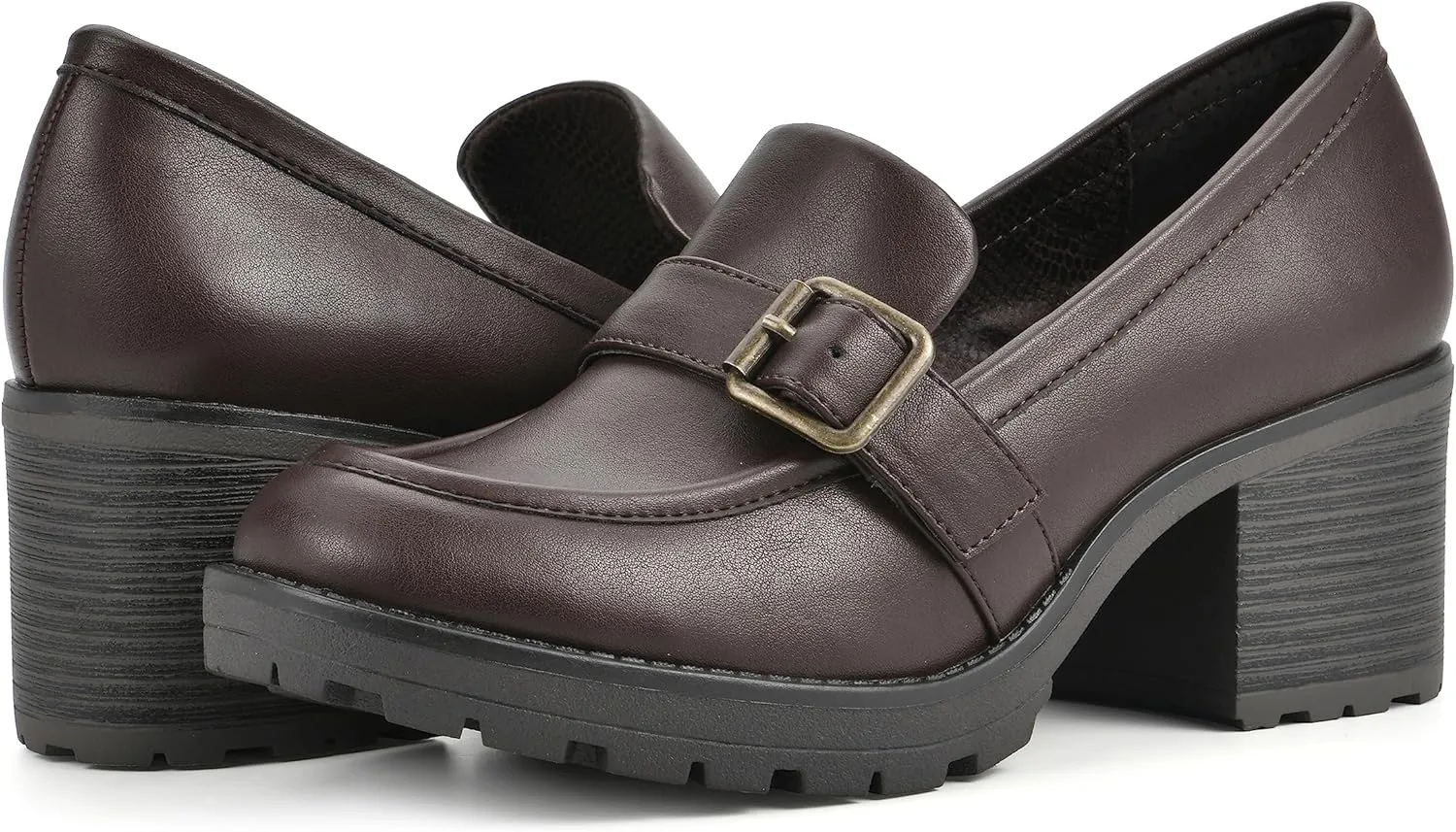 WHITE MOUNTAIN Women's Shoes Bougie Block Heel Loafer