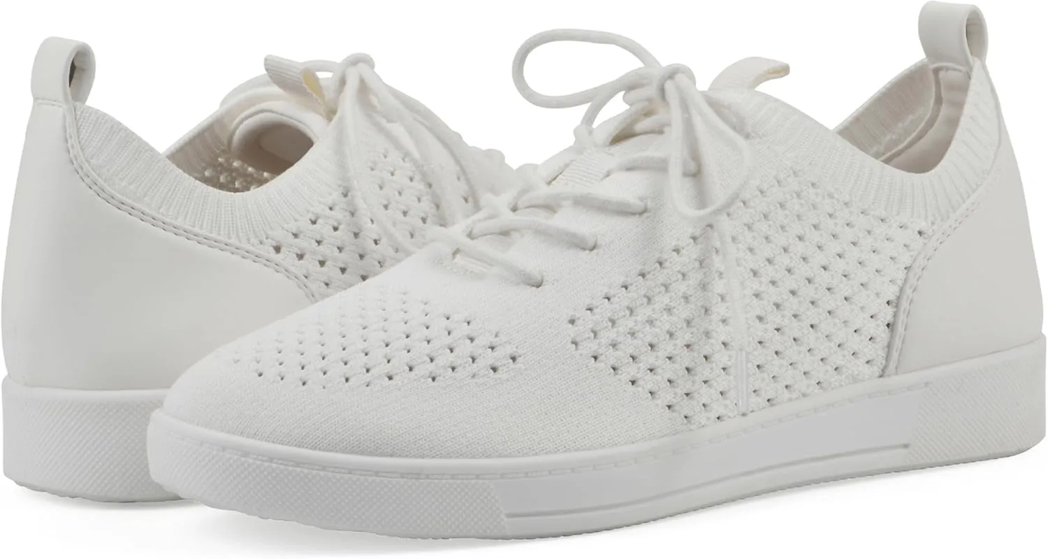 WHITE MOUNTAIN Women's Upscale Woven Knit Lace-Up Sneaker