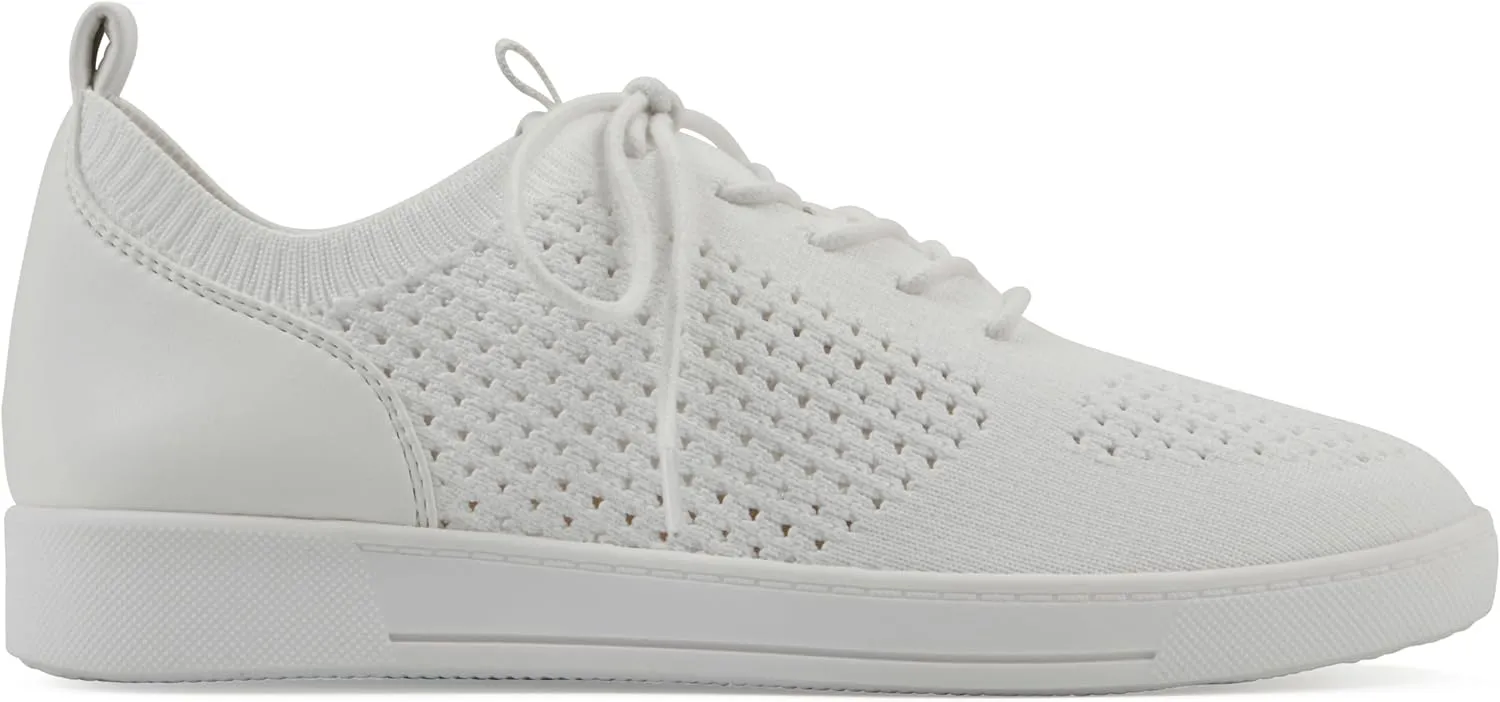 WHITE MOUNTAIN Women's Upscale Woven Knit Lace-Up Sneaker