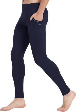Willit Men's Active Yoga Leggings Pants Running Dance Tights with Pockets Cycling Workout Pants Quick Dry