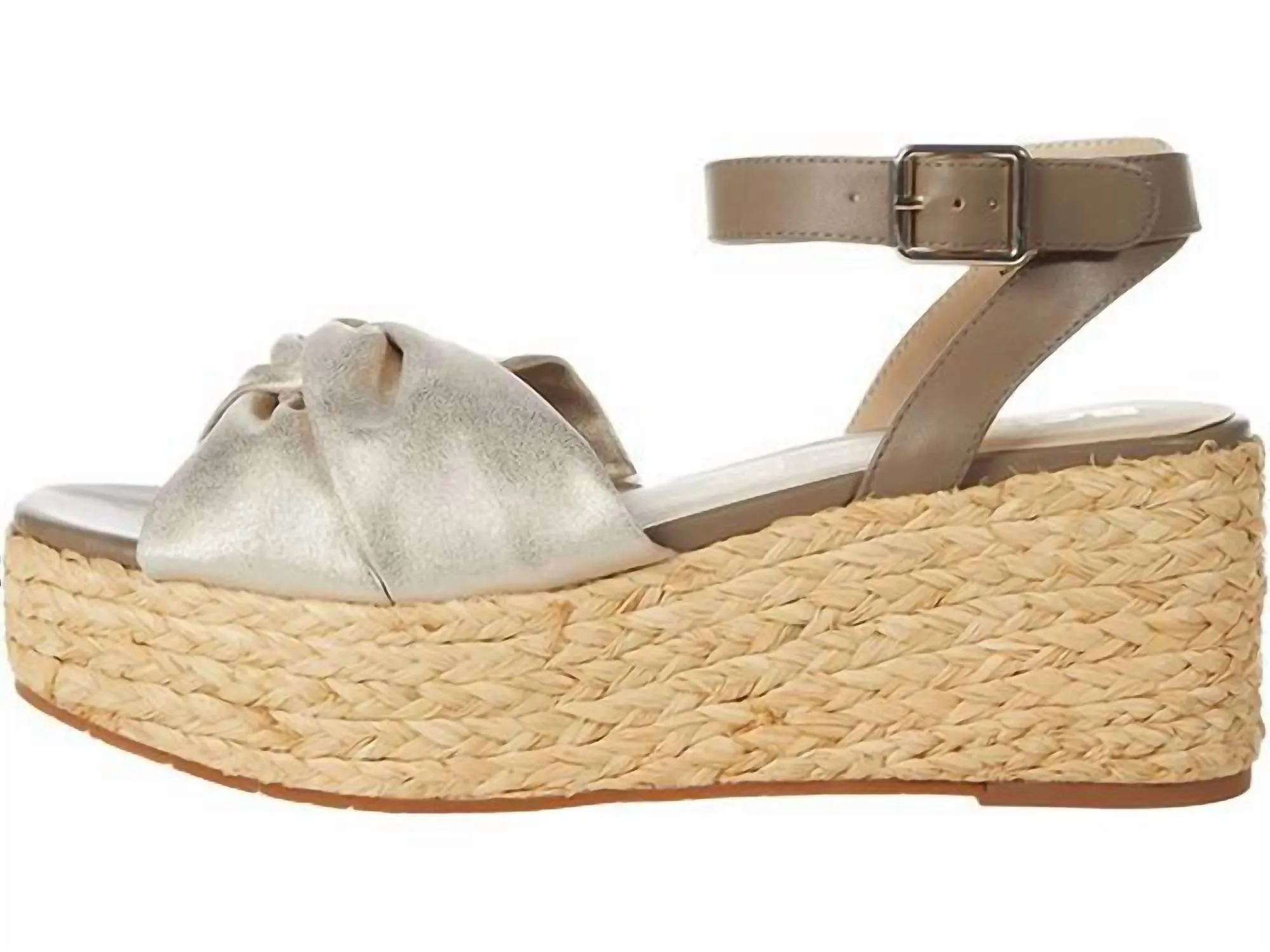 Winning Espadrille Sandals In Gold Distressed Metallic