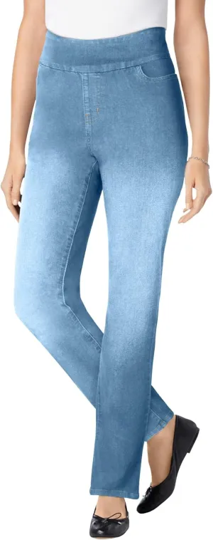 Woman Within Plus Size Flex-Fit Pull-On Bootcut Jean