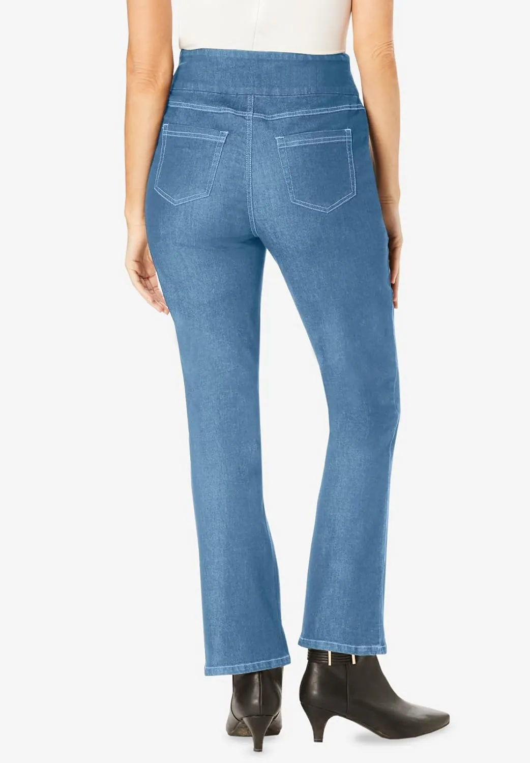 Woman Within Plus Size Flex-Fit Pull-On Bootcut Jean