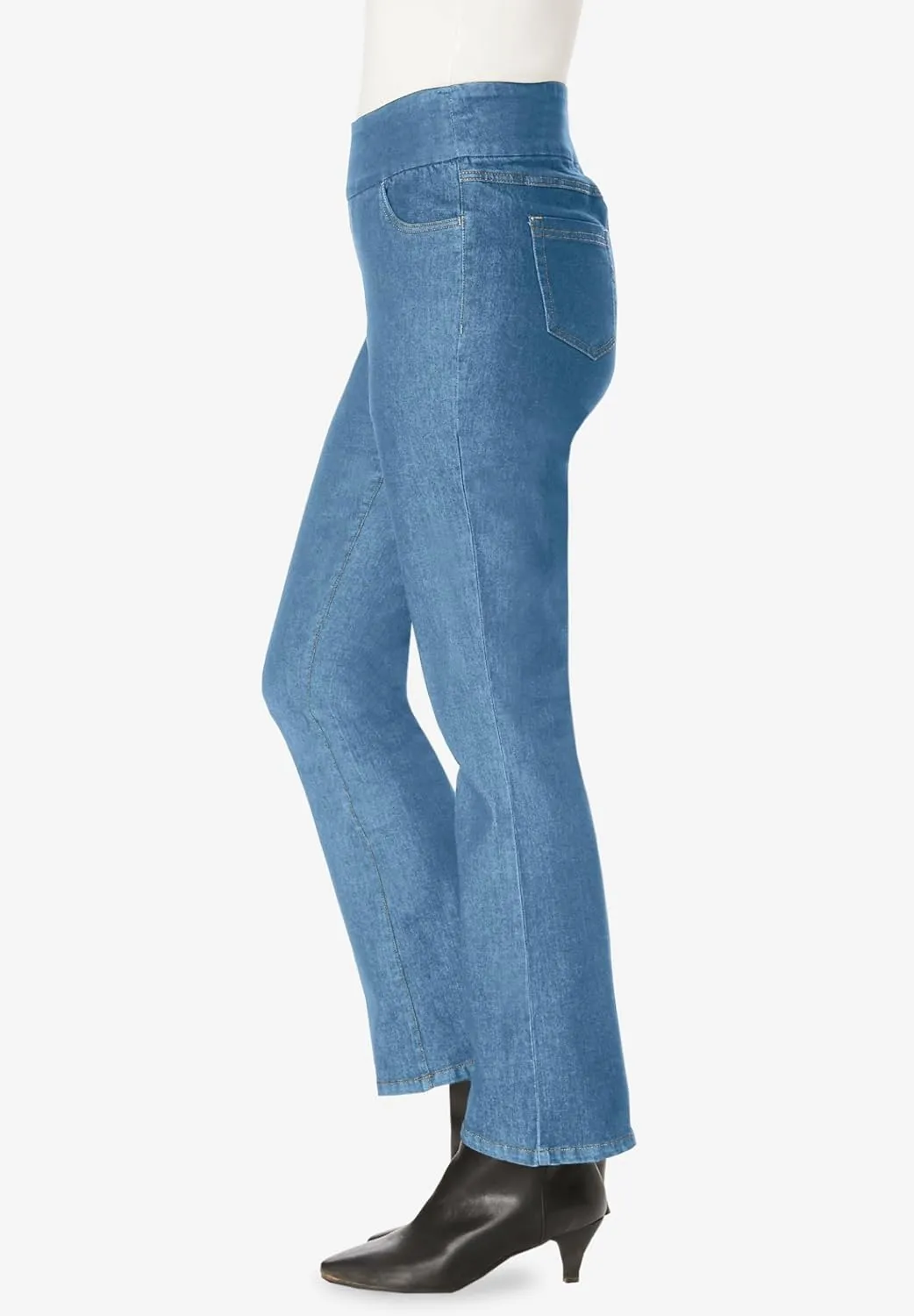 Woman Within Plus Size Flex-Fit Pull-On Bootcut Jean