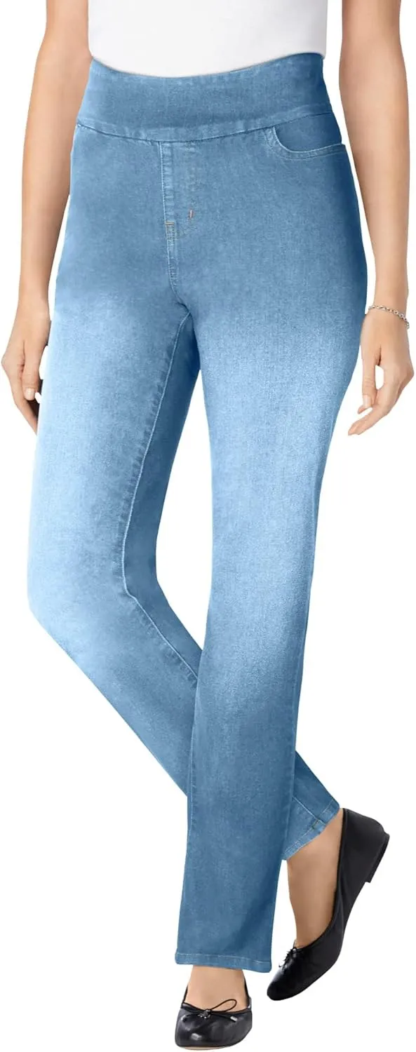 Woman Within Plus Size Flex-Fit Pull-On Bootcut Jean
