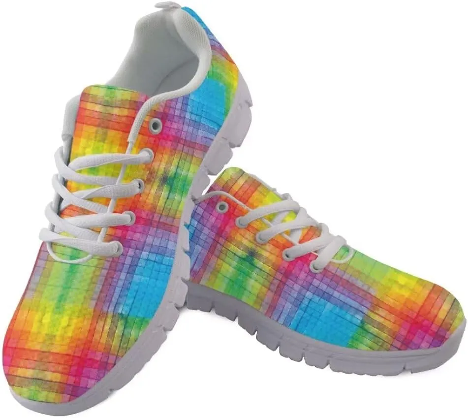 Women Shoes Lightweight Breathable Running Shoes Lace Up Walking Tennis Sneakers White Sole